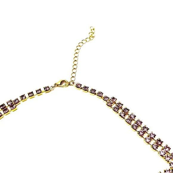 Vintage 1980s Czech Crystal  Parure—Deep Purple Crystal Rhinestone Set — EUC - Picture 10 of 14